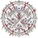 Hammer & Hail crest: two crossed war hammers